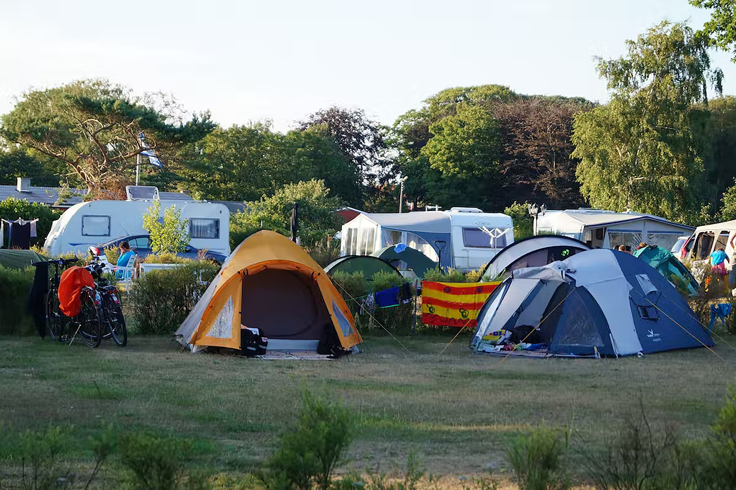 I gåafstand fra det historiske Hasle Fiskerøgeri ligger denne campingplads på Bornholm. 
